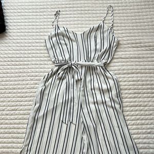 Navy blue & white stripped romper